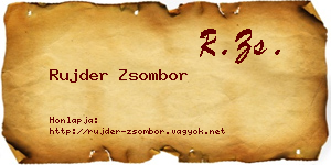 Rujder Zsombor névjegykártya